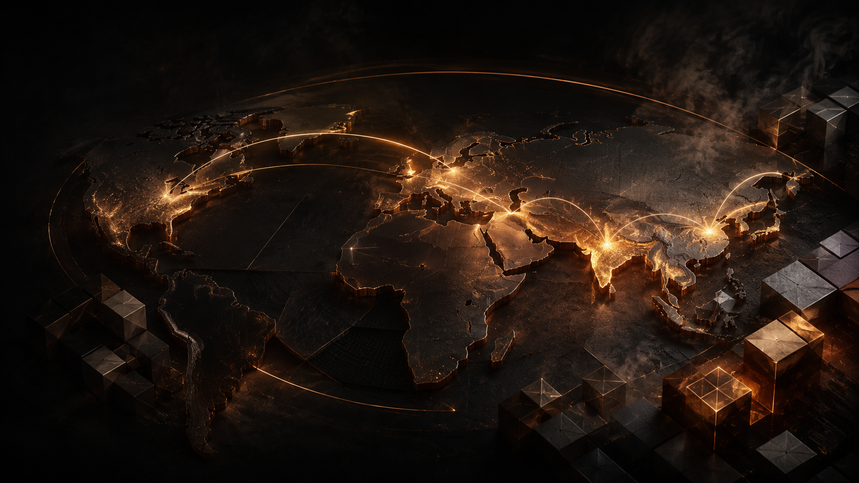 Global sourcing network connecting international industrial markets